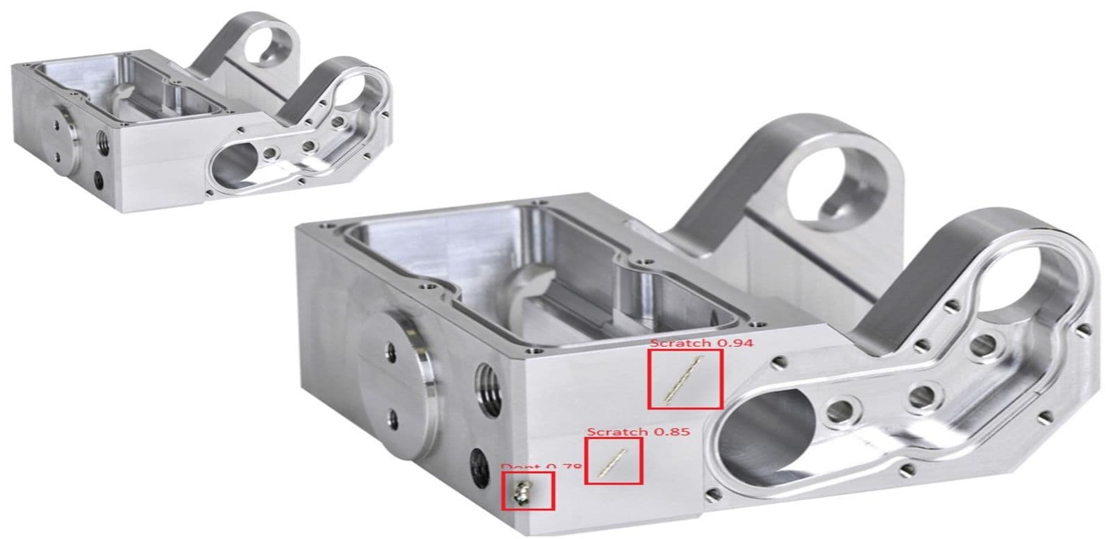 Adam marking surface defects on a machined aluminium housing